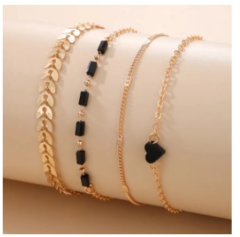 Gold Color Link Chain Bracelets For Women